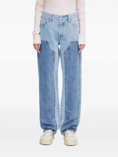 Карирани дънки straight leg Levi's® с шипове кафяво