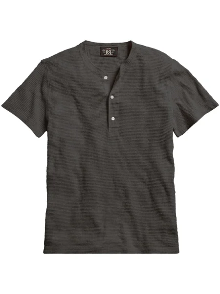 Tricou Ralph Lauren Rrl cu guler henley gri
