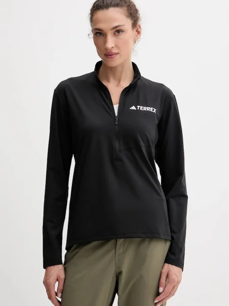 Sportovní tričko s dlouhým rukávem adidas TERREX Multi Half-Zip s pologolfem černá