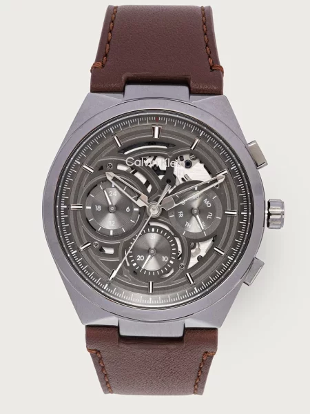 Calvin Klein zegarek Distinguish Skeleton szary