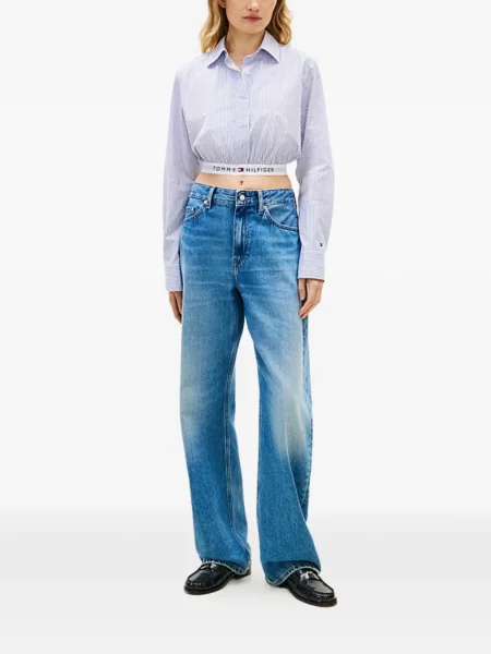 Cropp cămașă Tommy Hilfiger cu dungi alb
