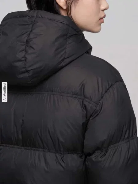 Kurtka w stylu puffer z kapturem model Hugo Blue czarna