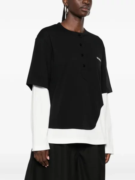 Tricou The Attico asimetric negru