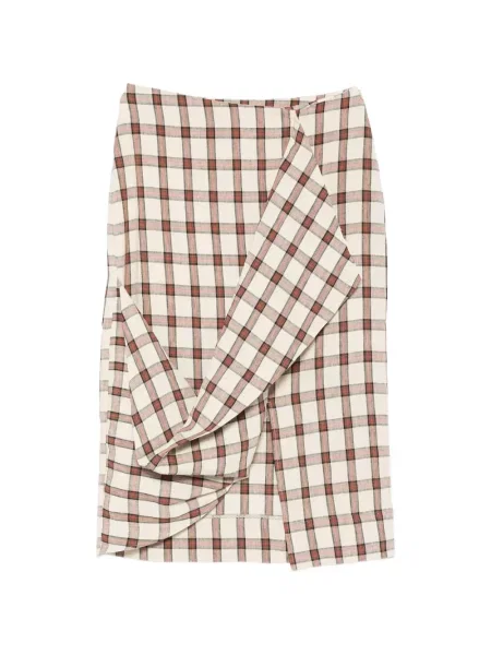 Fustă midi Róhe în carouri drapată