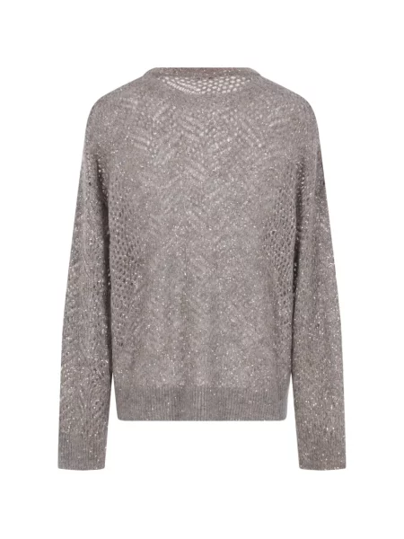 Pulover Brunello Cucinelli cu paiete gri