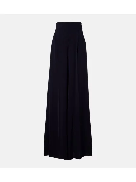 Pantaloni Max Mara cu talie înaltă albastru