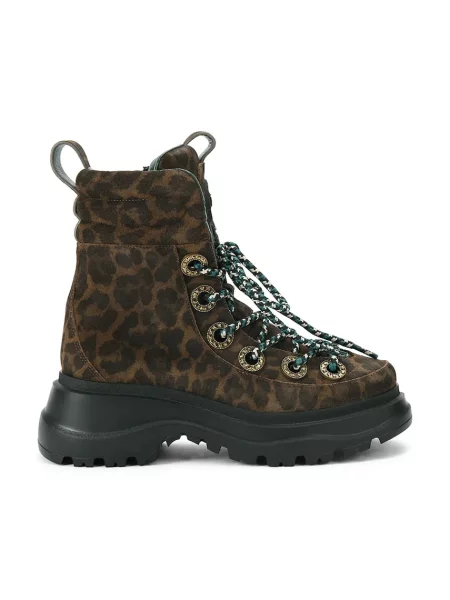 Kurt Geiger London cizme din piele întoarsă Kensington Hiker cu plat maro