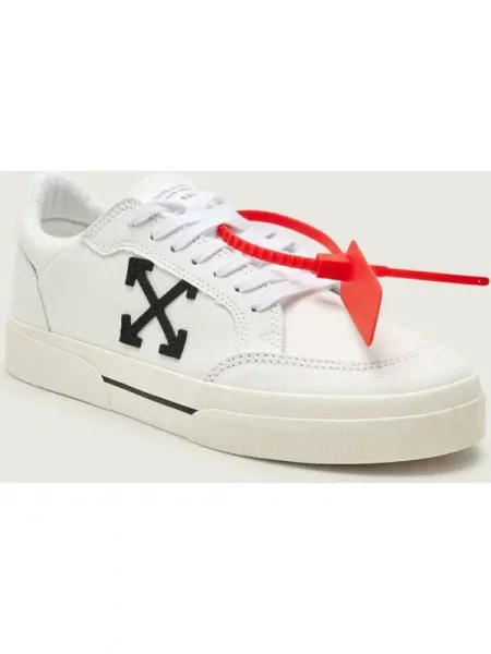 OFF-WHITE Teniși M-VULC LOW cu adaos de piele alb