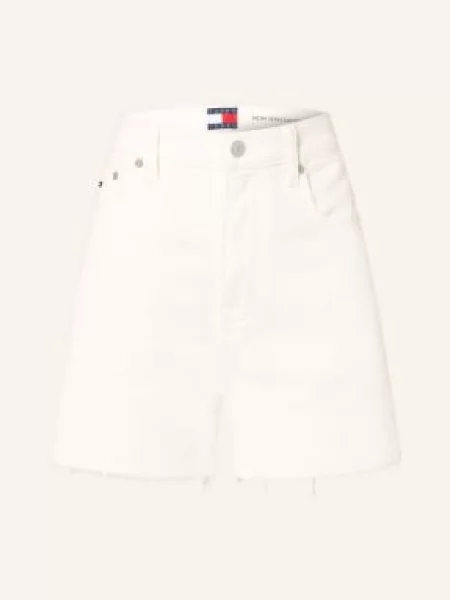 Tommy Jeans Szorty Jeansowe weiss białe