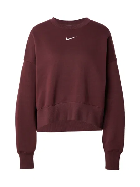 Nike Sportswear Mikina Phoenix Fleece burgundská červeň bílá