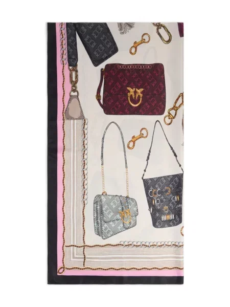 Fular Pinko cu imagine roz