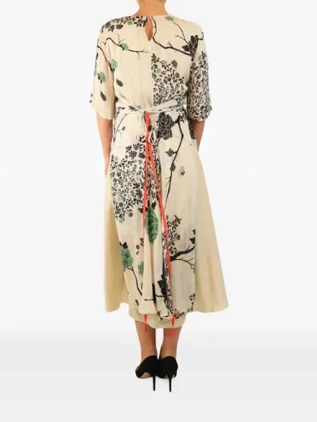 Rochie midi Victoria Beckham cu model floral cu imagine