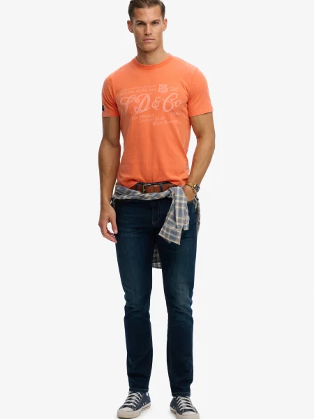 Superdry & Co Marškinėliai Industry Worker / pastelinė oranžinė