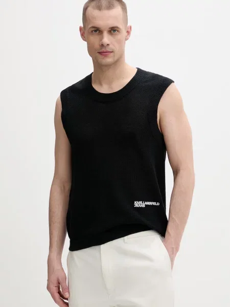 Karl Lagerfeld Jeans telovnik bombažen črna