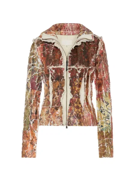 Cardigan Maison Margiela cu model floral roșu