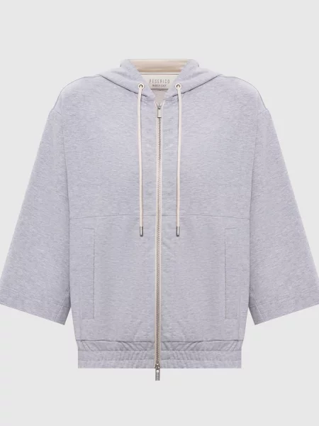 Меланжева спортивна куртка з ланцюжком моніль Peserico сіра