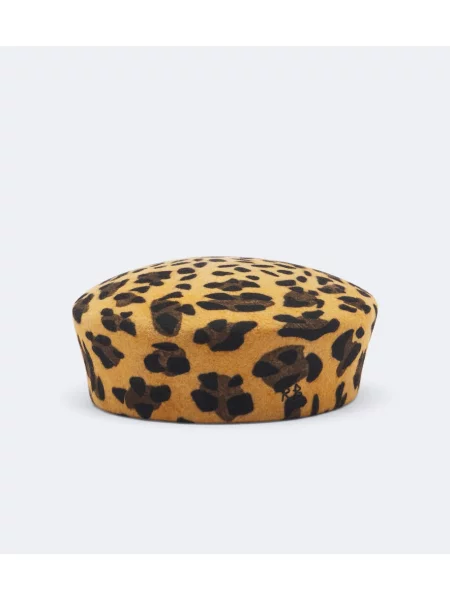 Căciulă Ruslan Baginskiy de lână cu imagine cu model leopard