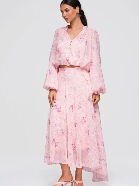 Fusta maxi Ombre alb