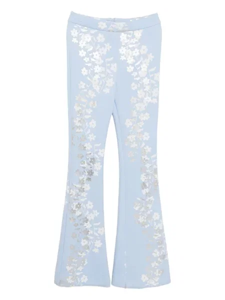 Spodnie Cynthia Rowley w kwiatki z nadrukiem niebieskie