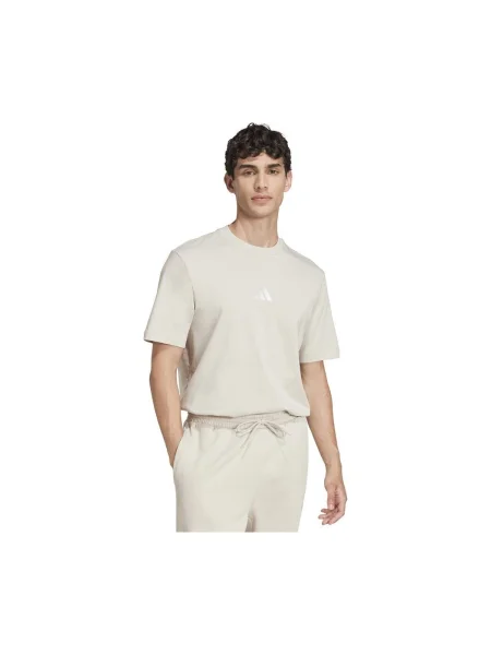 Tricou Adidas din jerseu cu autograf bej