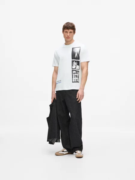 KARL LAGERFELD JEANS Tričko modrá / sivá / čierna biela