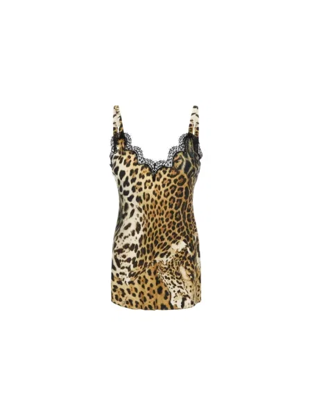 Top Roberto Cavalli w panterkę brązowy