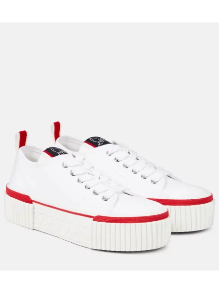 Sneakerși Christian Louboutin cu platformă alb