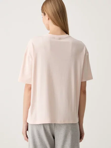 Guess T-shirt z lyocellem LUNA różowa