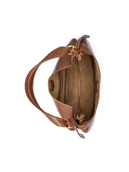 Torebka hobo Polo Ralph Lauren brązowa