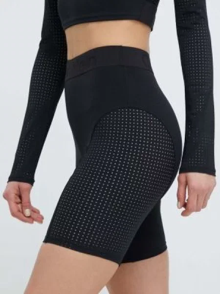 Calvin Klein Performance edzős rövidnadrág sima magas derekú fekete