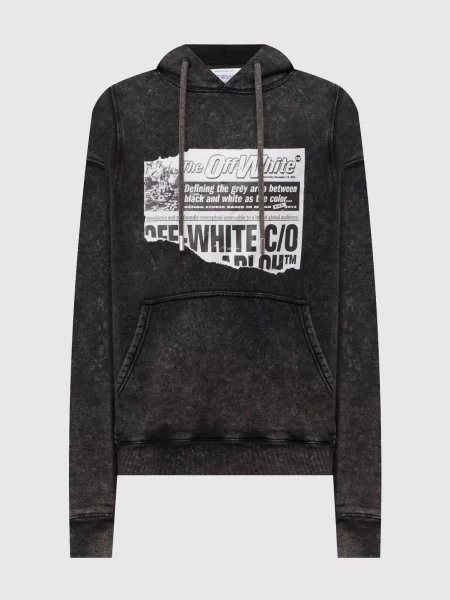 Худі News Off-white сіре