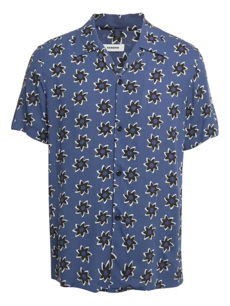 Риза Sandro на цветя с принт синьо