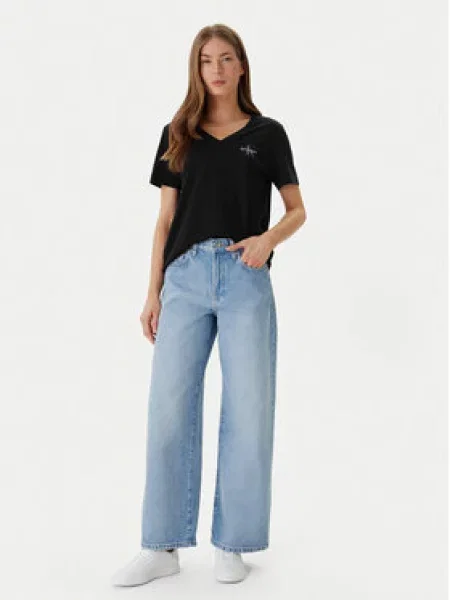 Calvin Klein Jeans Marškinėliai dangaus žydra / rusvai žalia / juoda balta