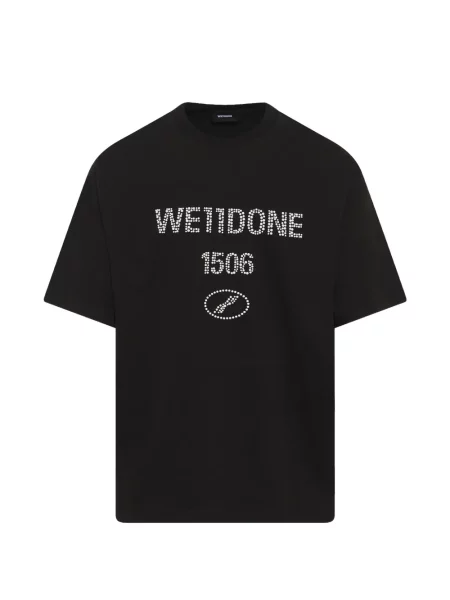 Tricou We11done cu perle negru