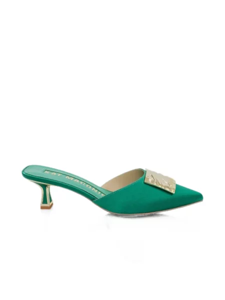 Papuci tip mules Kat Maconie cu autograf verde