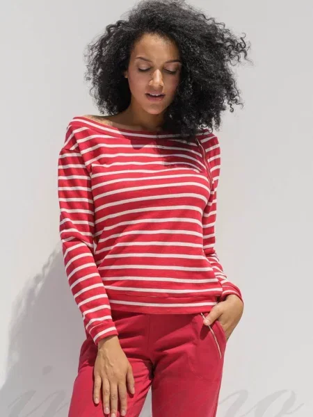 Женский полосатый свитшот