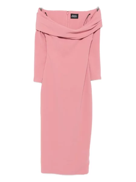 Sukienka midi Solace London drapowana do kolan garniturowa różowa
