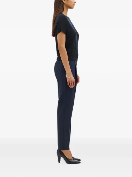 Pantaloni Another Tomorrow conici albastru