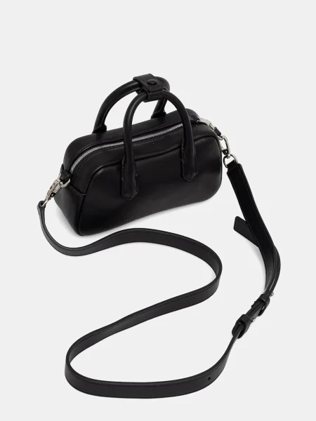 Kožená kabelka Emporio Armani černá