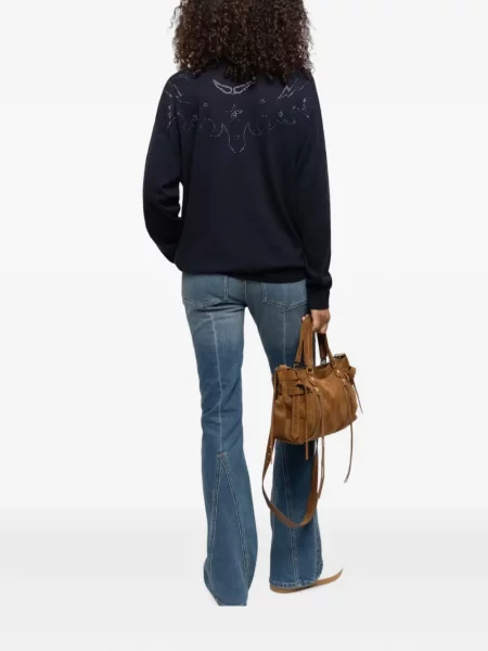 Pulover Zadig&voltaire cu decolteu în V albastru
