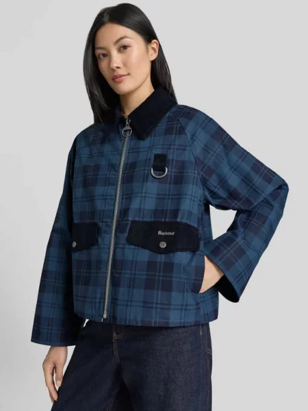 Kroj regular fit bomberka / bluzon z czystej bawełny model BALTON' Barbour granatowy