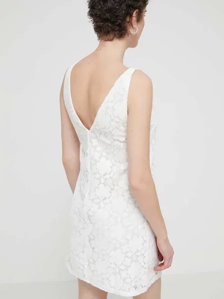 Сукня Desigual LACE mini пряма бежевий