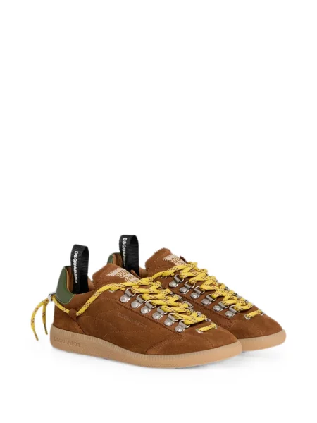Fűzős csipkés sneaker Dsquared2 barna