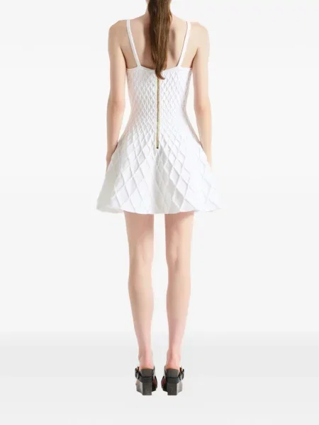 Rochie Balmain tricotate evazată alb