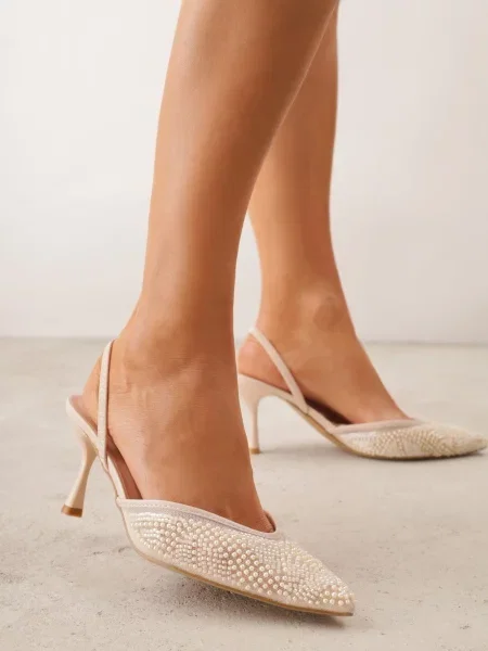 Pantofi stiletto Carilriane bej