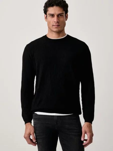 Armani Exchange pulover pentru bărbați cu vâscoză negru