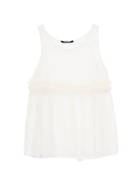 Top Susanne Bommer bez rękawów z falbankami