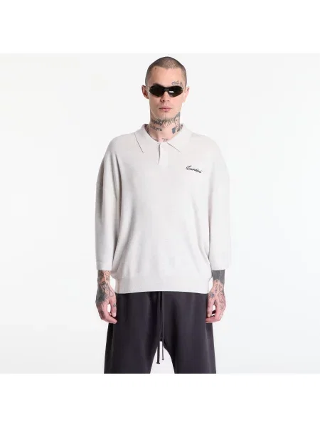 Tricou Fear of God Essentials Signature 3 4 Sleeve Polo Heather Oatmeal XXL