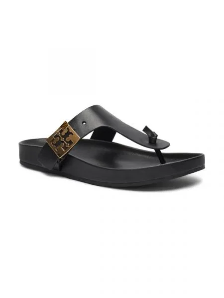 Șlapi Tory Burch din piele negru