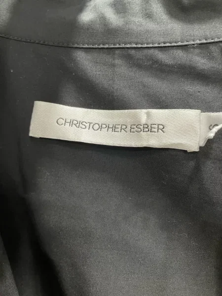 Костюм рокля тип риза Christopher Esber с дантела до коляното черно